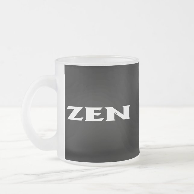 Zen white black frosted mug (Left)