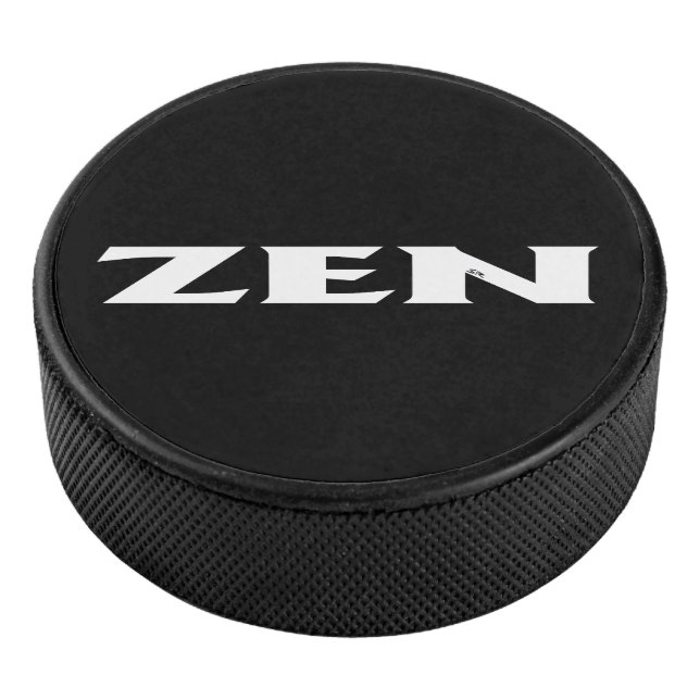Zen white black hockey puck (3/4)