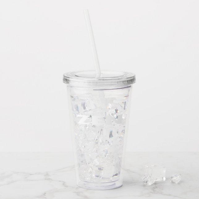 Zen white clear acrylic tumbler (Front Ice)