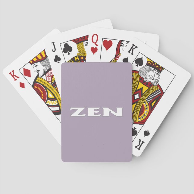 Zen white grey Poker playing cards (Back)