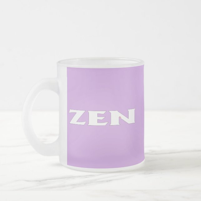 Zen white lilac frosted mug (Left)