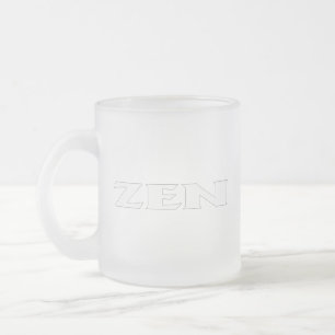 Zen white line white frosted mug