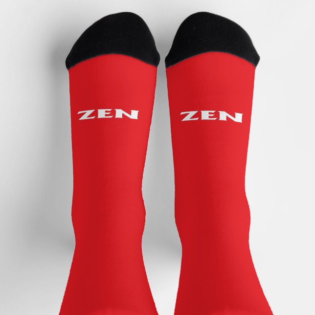 Zen white red inward premium socks (Top)
