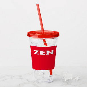 Zen white red red acrylic tumbler