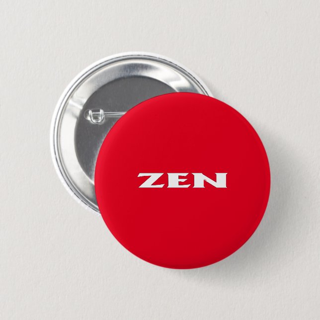 Zen white red standard round button (Front & Back)