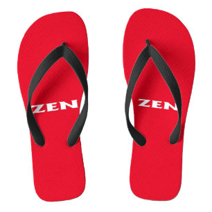 Zen white red wide flip flops
