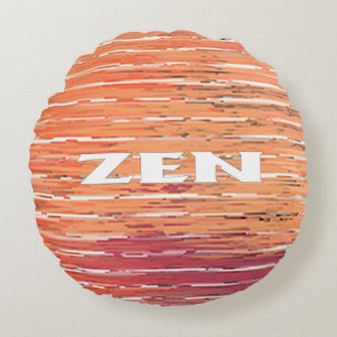Zen white reeds round poly throw pillow