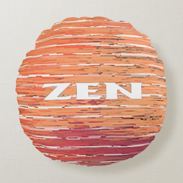 Zen white reeds round poly throw pillow (Front)