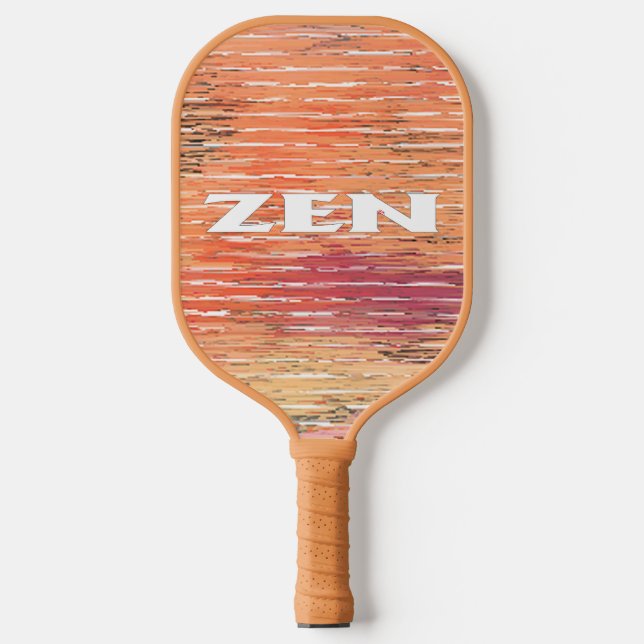 Zen white reeds tan pickleball paddle (Front)