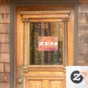 Zen white reeds window cling