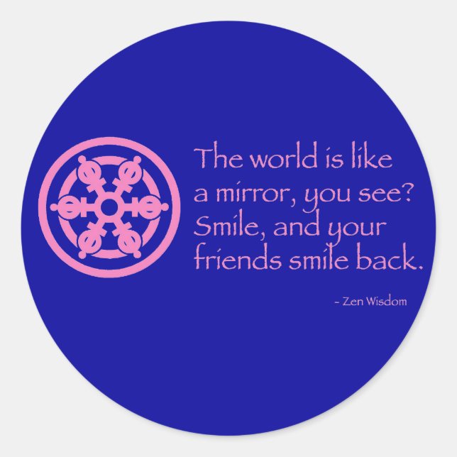 Zen Wisdom Classic Round Sticker (Front)
