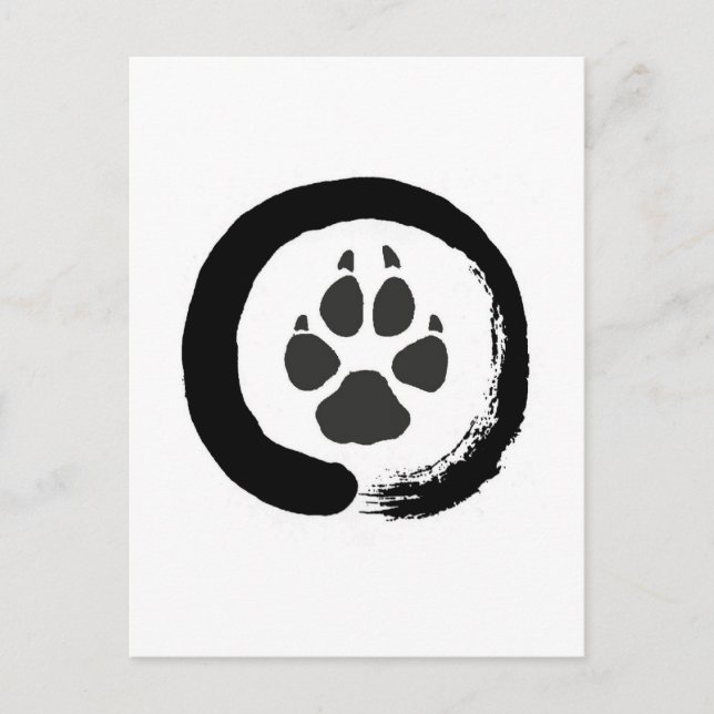 Zen wolf print postcard (Front)