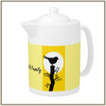 Zen Yellow and Black Bird<br><div class="desc">Lovely illustration of a single bird on a yellow background with an Asian and Zen vibe.  A tranquil addition to your table. Personalise with your/recipient name.</div>