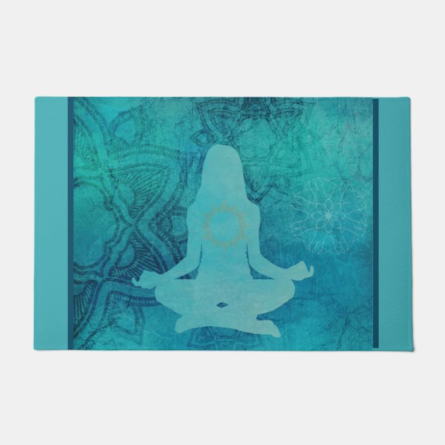 Zen Yoga Lotus Meditation Chakra Heart Doormat (Front)