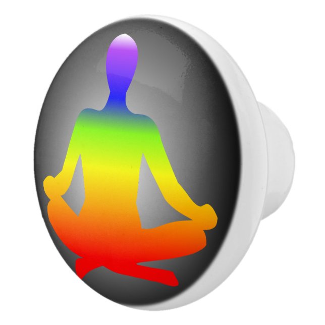 Zen Yoga Meditation Chakra Ceramic Knob (Right)