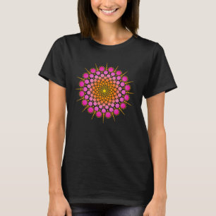 Zen Yoga Meditation Mehndi Dot Mandala Pink Orange T-Shirt