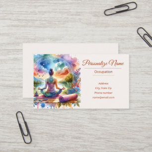Zen Yoga Meditation Mindful Wellness Professional Business Card