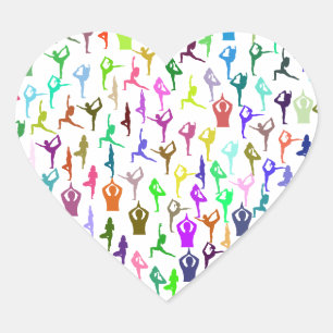 Zen Yoga Meditation Poses & Positions Heart Sticker