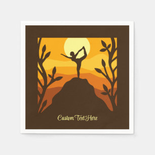 Zen Yoga Pose Mountain Sunrise Personalised Napkin