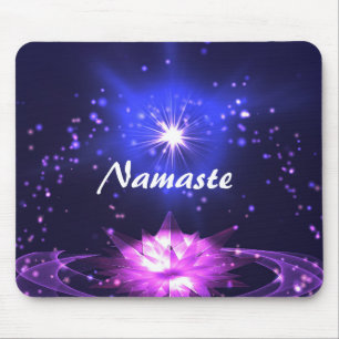 Zen Yoga Purple Crystal Lotus & Star Mouse Mat