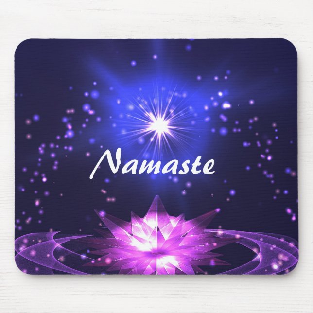 Zen Yoga Purple Crystal Lotus & Star Mouse Mat (Front)