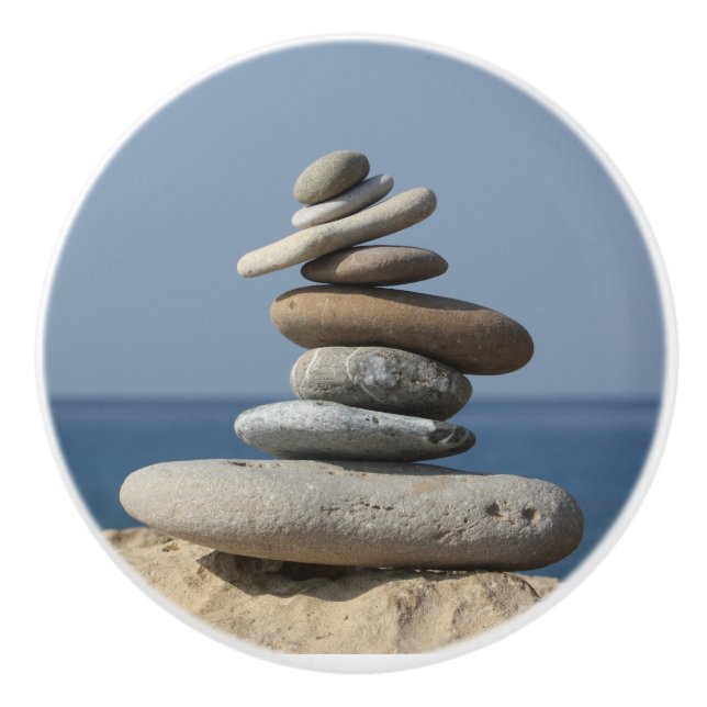 Zen Yoga Spiritual Meditation Balance  Ceramic Knob (Front)