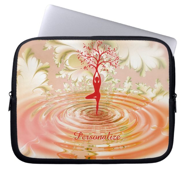 Zen Yoga Tree of Life Personalise Laptop Laptop Sleeve (Front)