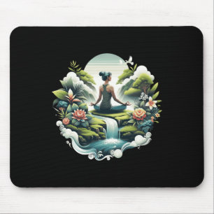 Zen Yoga Waterfall Peacefull Meditation Wellness N Mouse Mat