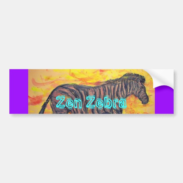 Zen Zebra Bumper Sticker (Front)