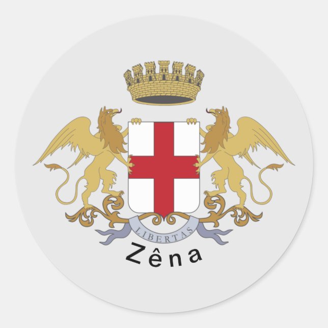 Zêna coat of arms (Genova, Liguria) Classic Round Sticker (Front)
