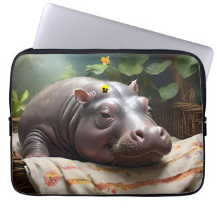 Zena The Baby Hippo Takes Time Out To Sleep, Laptop Sleeve