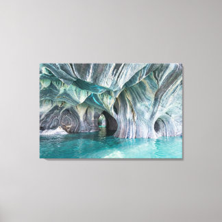 ZENAH | Glacial Blue Reflections - Abstract Marble Canvas Print