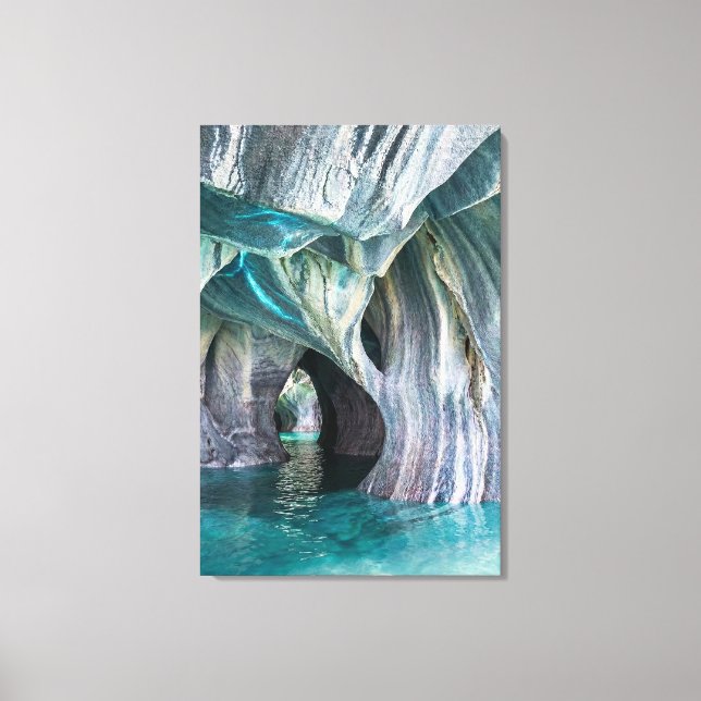ZENAH | Glacial Blue Reflections - Abstract Marble Canvas Print (Front)