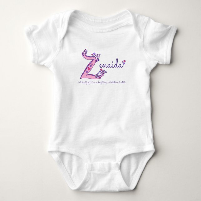 Zenaida girls Z name meaning custom tee (Front)
