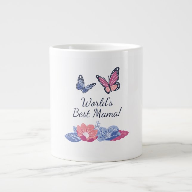 "ZenBloom: Tranquil Elegance in Every  Large Coffee Mug (Front)