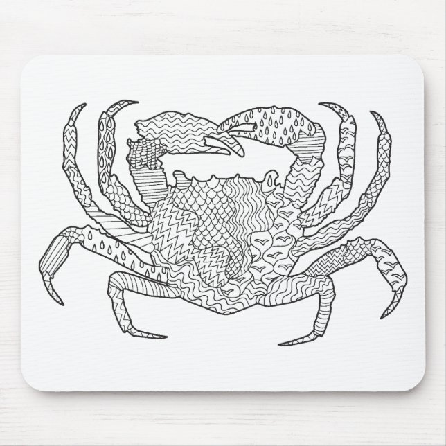 Zendoodle Crab Mouse Mat (Front)