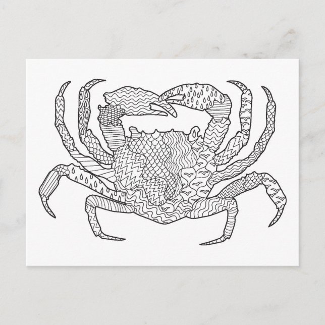 Zendoodle Crab Postcard (Front)
