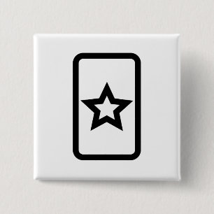 Zener Card   Hollow 5 Pointed Star 15 Cm Square Badge