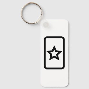 Zener Card   Hollow 5 Pointed Star Key Ring