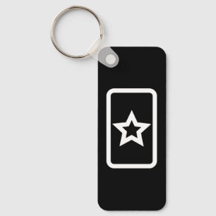 Zener Card   Hollow 5 Pointed Star Key Ring