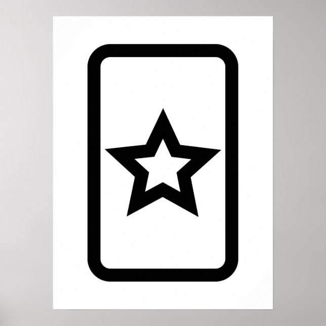 Zener Card | Hollow 5 Pointed Star Poster (Front)