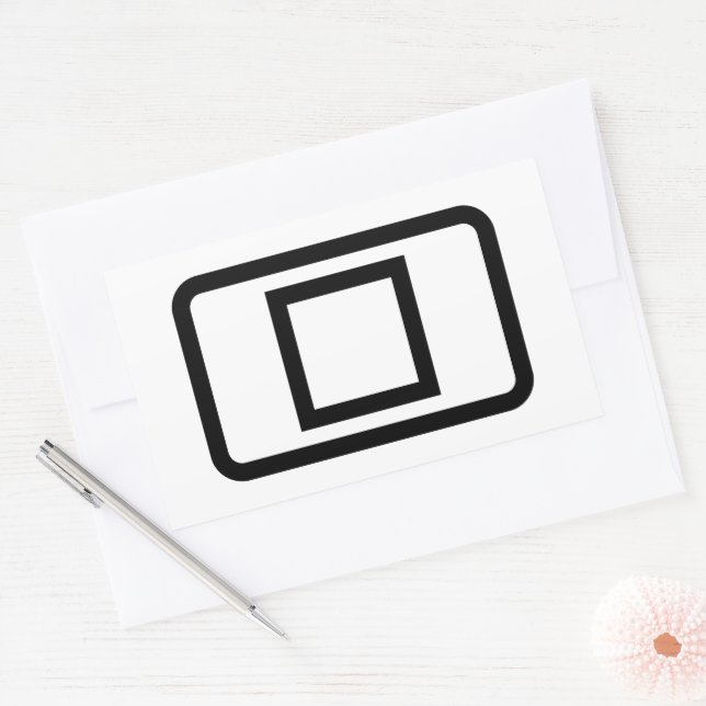 Zener Card | Hollow Square Rectangular Sticker (Envelope)