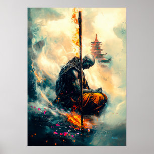 Zenfire Monk – The Path of Eternal Flames Poster