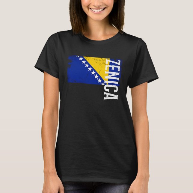 Zenica Bosnia Flag For Bosnian Men Women Kids  1 T-Shirt (Front)