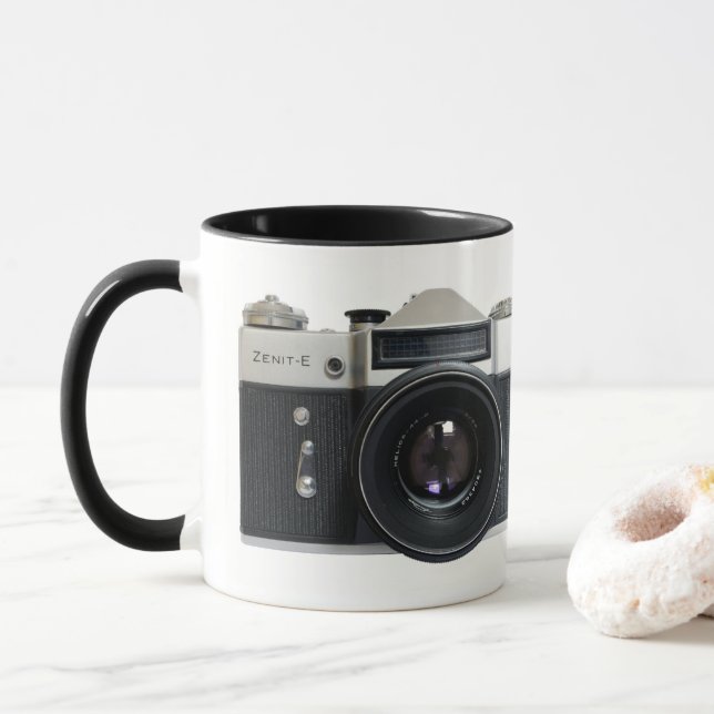 Zenith E Vintage Camera. Mug (With Donut)
