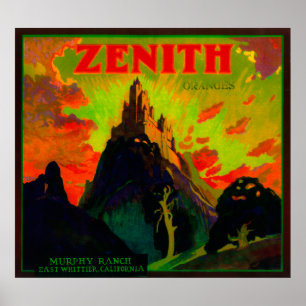 Zenith Orange LabelWhittier, CA Poster