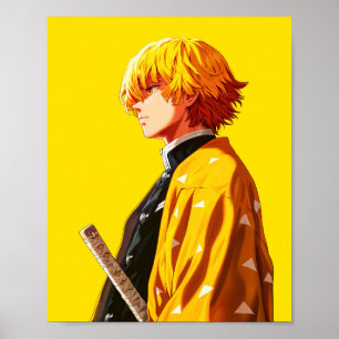 "Zenitsu Agatsuma – Thunder Breathing Demon Slayer Poster