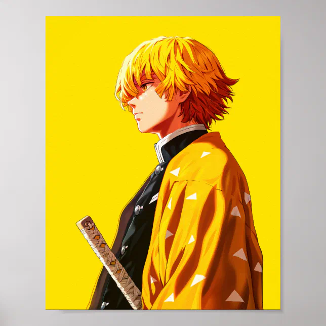 "Zenitsu Agatsuma – Thunder Breathing Demon Slayer Poster | Zazzle