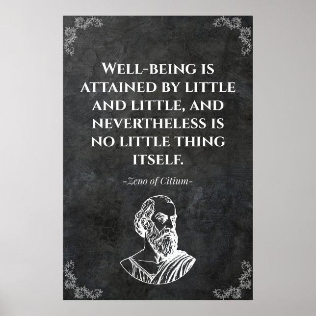 Zeno of Citium wise quote. Motivation  Poster (Front)