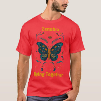 Zenobia Flying Together Colourful Butterfly Retro  T-Shirt